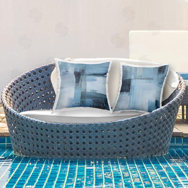 Stupell Industries Susan Jill | Funky Blue Abstracts Printed Throw Pillow Set