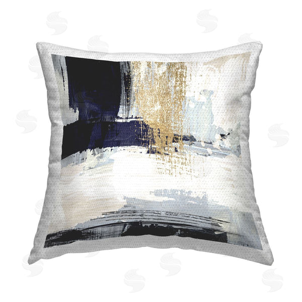 Stupell Industries Susan Jill | Gold Accented Abstract Printed Throw Pillow