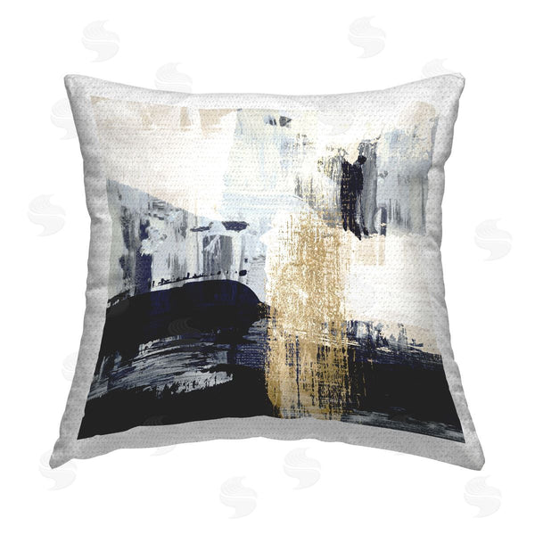 Stupell Industries Susan Jill | Gold Paint Stroke Abstract Printed Throw Pillow