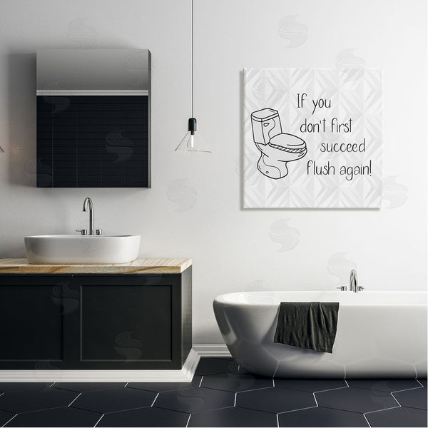 Stupell Industries Susan Jill | If You Don't Succeed Funny Bathroom Wall Art