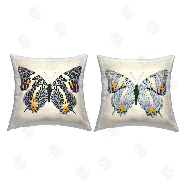 Stupell Industries Susan Jill | Intricate Blue Butterflies Printed Throw Pillow Set