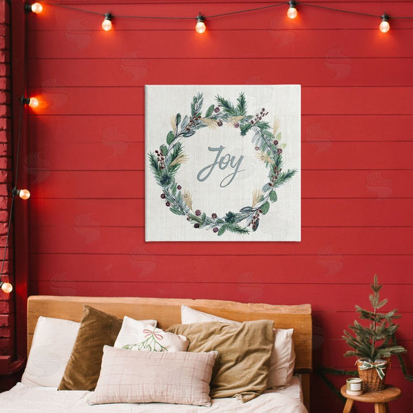 Stupell Industries Susan Jill | Joy Seasonal Greenery Wreath