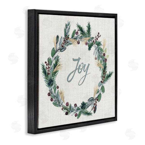 Stupell Industries Susan Jill | Joy Seasonal Greenery Wreath