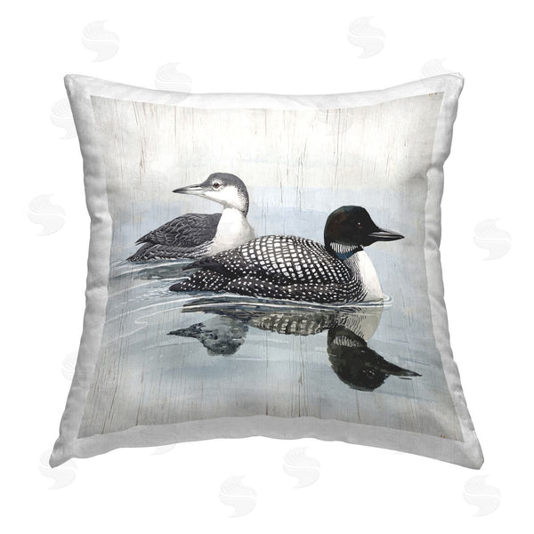 stupell industries Susan Jill | Lake Duck Pair Printed Throw Pillow