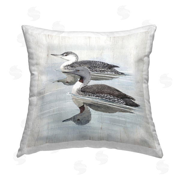 stupell industries Susan Jill | Lake Ducks Swimming Printed Throw Pillow