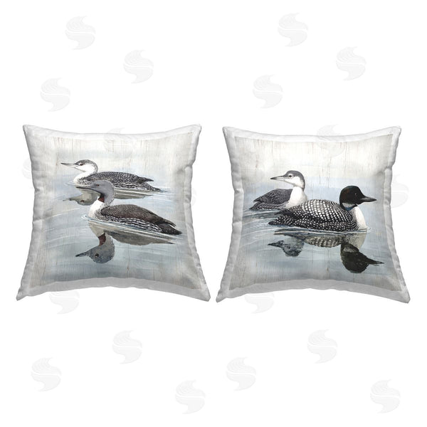 stupell industries Susan Jill | Lakeside Ducks Swimming Printed Throw Pillow Set