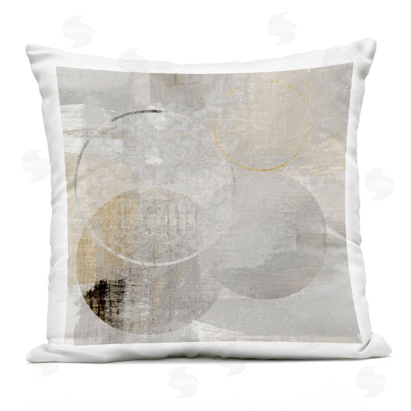 Stupell Industries Susan Jill | Layered Circles In Neutrals Printed Throw Pillow