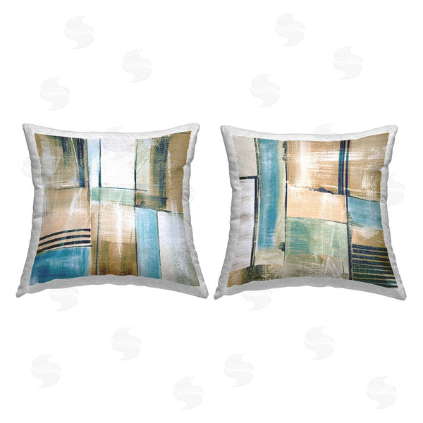 Stupell Industries Susan Jill | Modern Geometric Shapes Arrangement Printed Throw Pillow Set