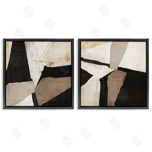 Stupell Industries Susan Jill | Neutral Fragmented Geometric Shapes