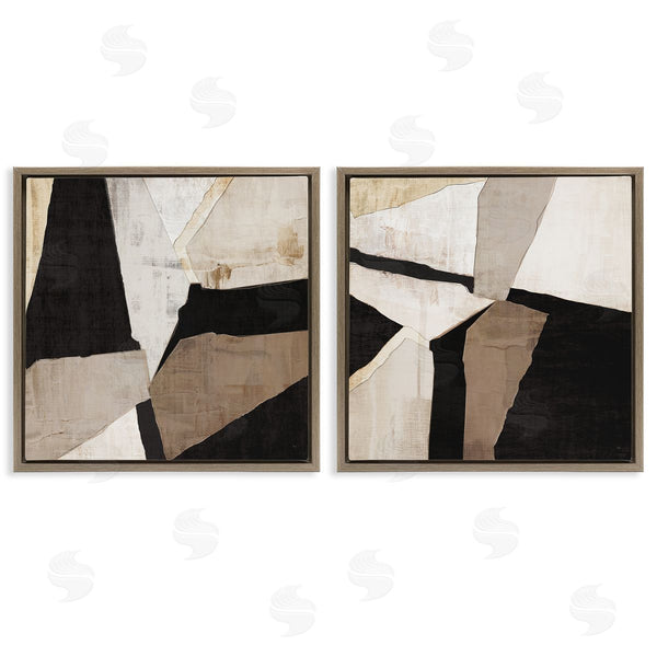 Stupell Industries Susan Jill | Neutral Fragmented Geometric Shapes