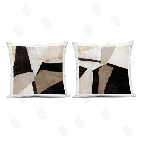Stupell Industries Susan Jill | Neutral Fragmented Geometric Shapes Printed Throw Pillow Set