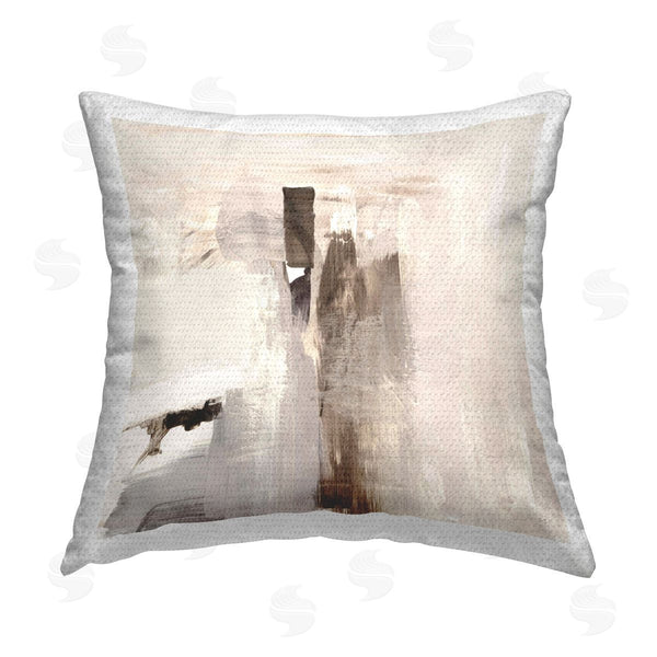 Stupell Industries Susan Jill | Off-White With Brown Streaks Printed Throw Pillow