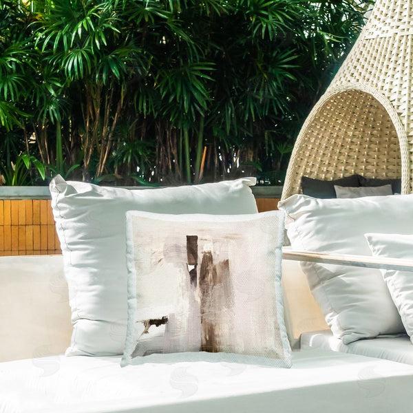 Stupell Industries Susan Jill | Off-White With Brown Streaks Printed Throw Pillow