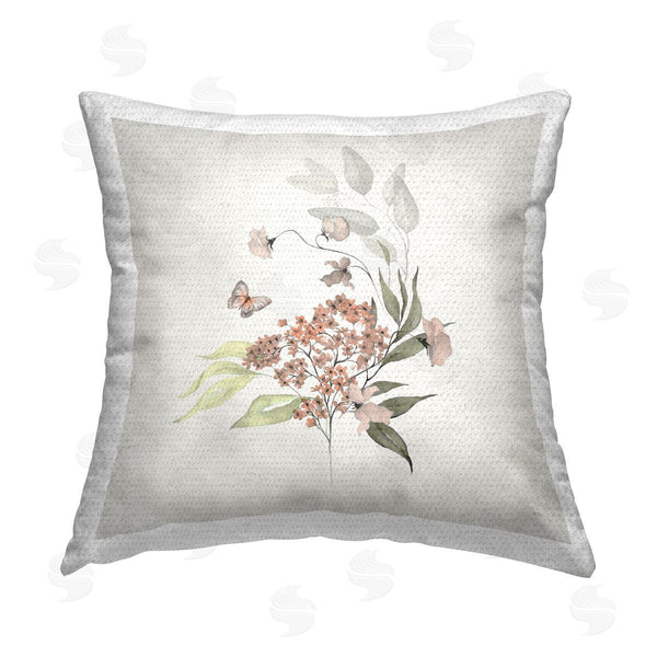 Stupell Industries Susan Jill | Orchid Florals & Butterfly Printed Throw Pillow
