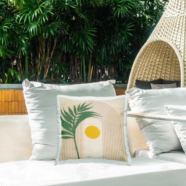 Stupell Industries Susan Jill | Palm & Moon Shapes Printed Throw Pillow