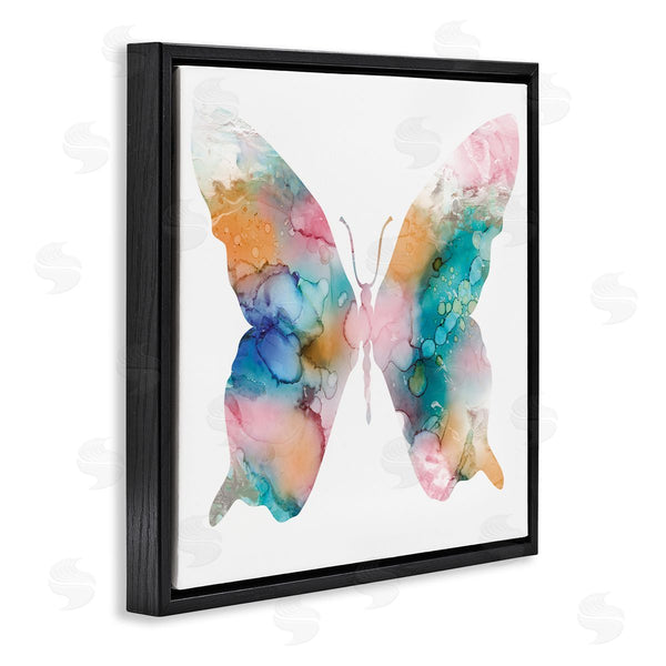 Stupell Industries Susan Jill | Pastel Watercolor Pattern Butterfly Silhouette Painting Wall Art