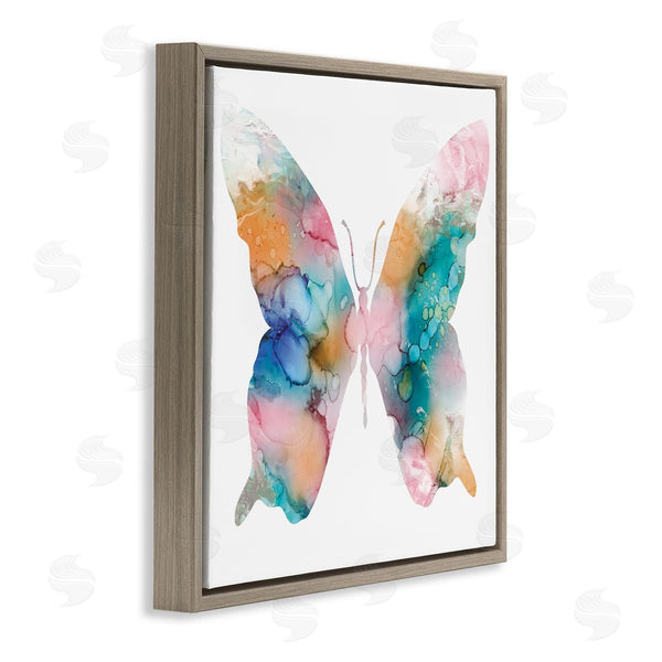 Stupell Industries Susan Jill | Pastel Watercolor Pattern Butterfly Silhouette Painting Wall Art