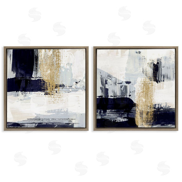 Stupell Industries Susan Jill | Patchy Navy Gold Abstract Wall Art