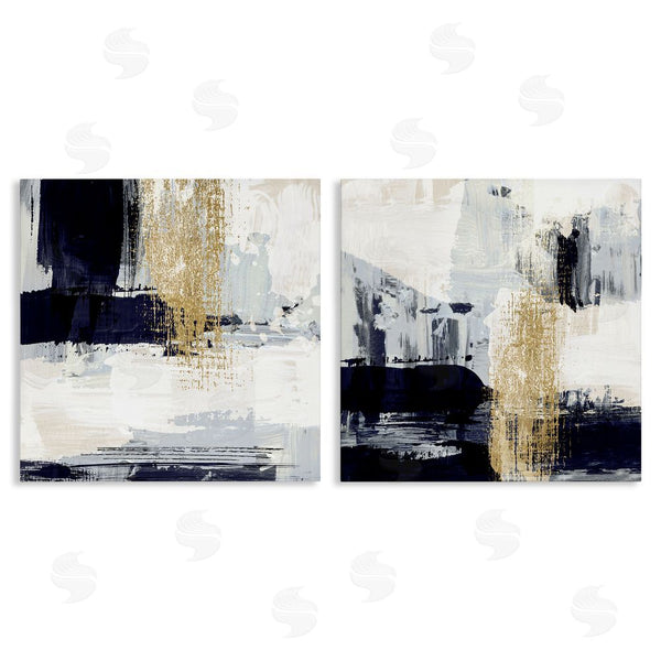 stupell industries Susan Jill | Patchy Navy Gold Abstract Wall Art