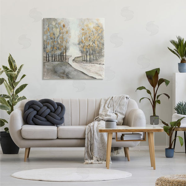 Stupell Industries Susan Jill | River Between Tree Forests Abstract Watercolor Landscape Painting Wall Art