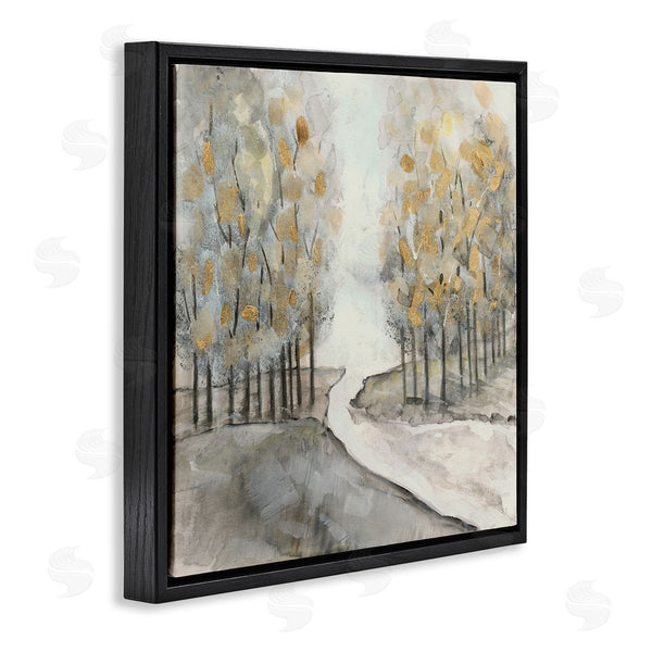 Stupell Industries Susan Jill | River Between Tree Forests Abstract Watercolor Landscape Painting Wall Art