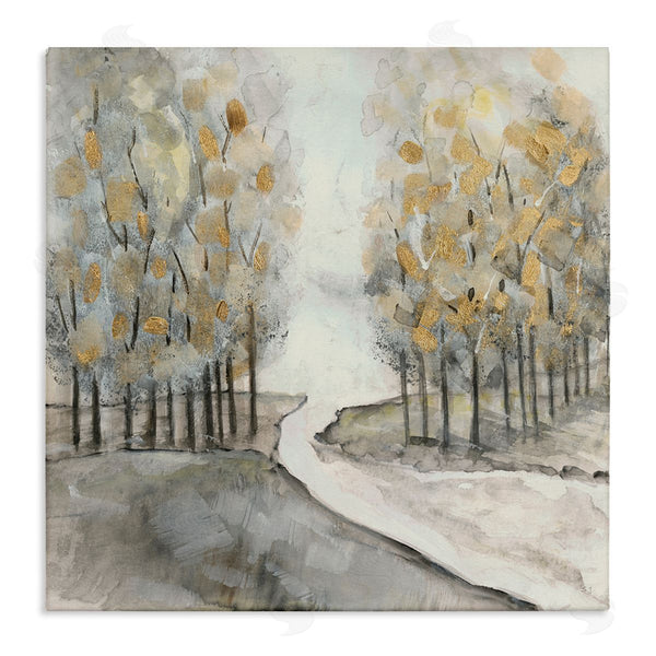 stupell industries Susan Jill | River Between Tree Forests Abstract Watercolor Landscape Painting Wall Art