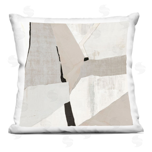 stupell industries Susan Jill | Rugged Shapes in Beige Printed Throw Pillow