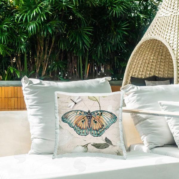 Stupell Industries Susan Jill | Vintage Botanicals & Butterfly Printed Throw Pillow
