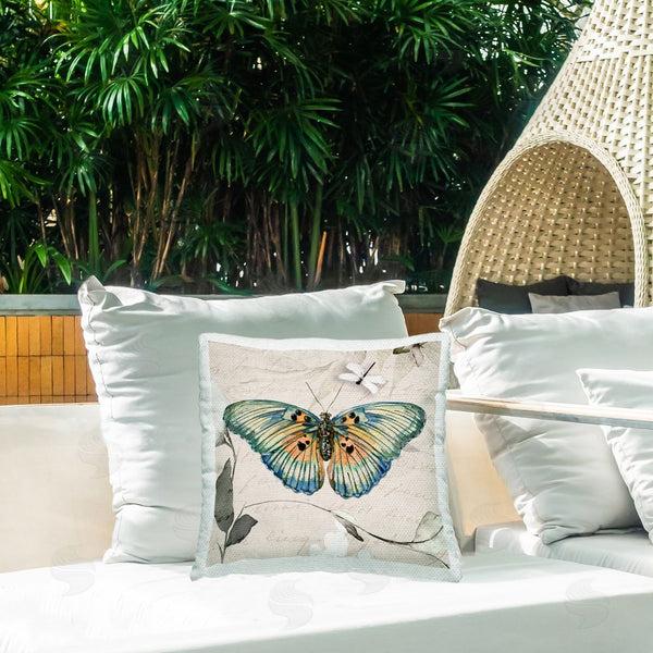Stupell Industries Susan Jill | Vintage Butterfly On Cursive Printed Throw Pillow