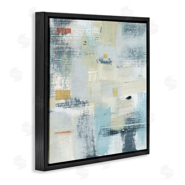 Stupell Industries Susan Jill | Woven Paint Stroke Abstraction Blue Beige Paint Blend Wall Art