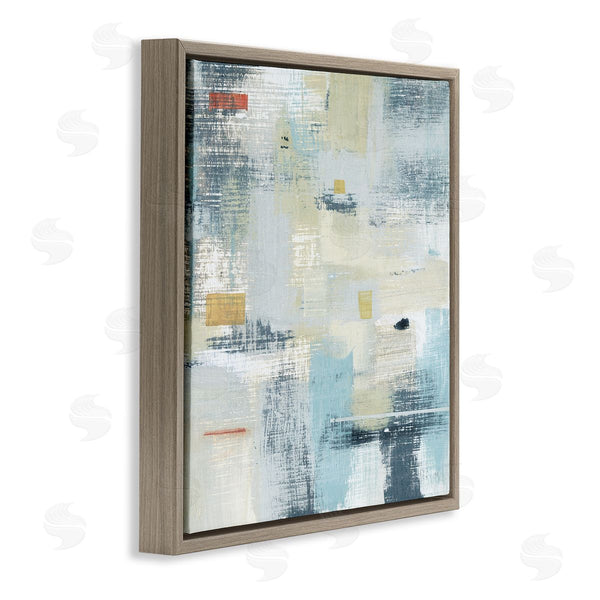 Stupell Industries Susan Jill | Woven Paint Stroke Abstraction Blue Beige Paint Blend Wall Art