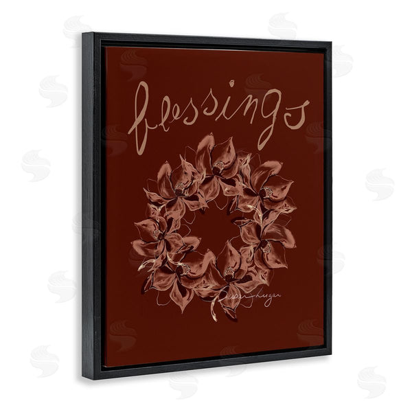 Stupell Industries Susan Lugar | Blessings Brown Autumn Wreath