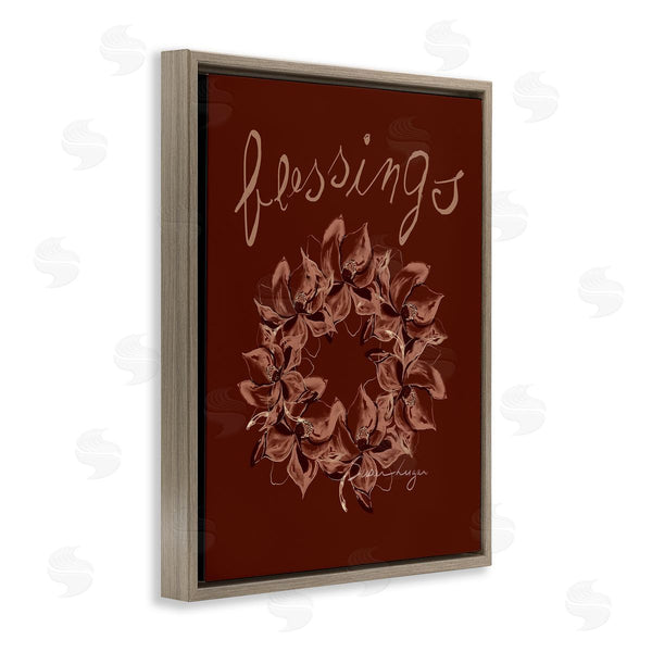 Stupell Industries Susan Lugar | Blessings Brown Autumn Wreath