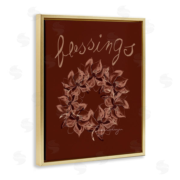 Stupell Industries Susan Lugar | Blessings Brown Autumn Wreath