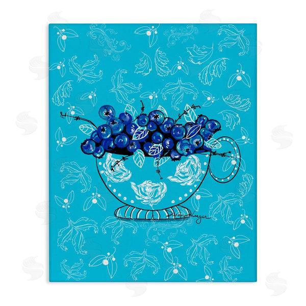 stupell industries Susan Lugar | Bright Blue Blueberries in Teacup