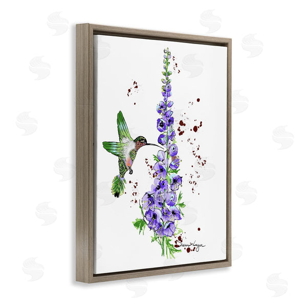 Stupell Industries Susan Lugar | Delphiniums And Hummingbird