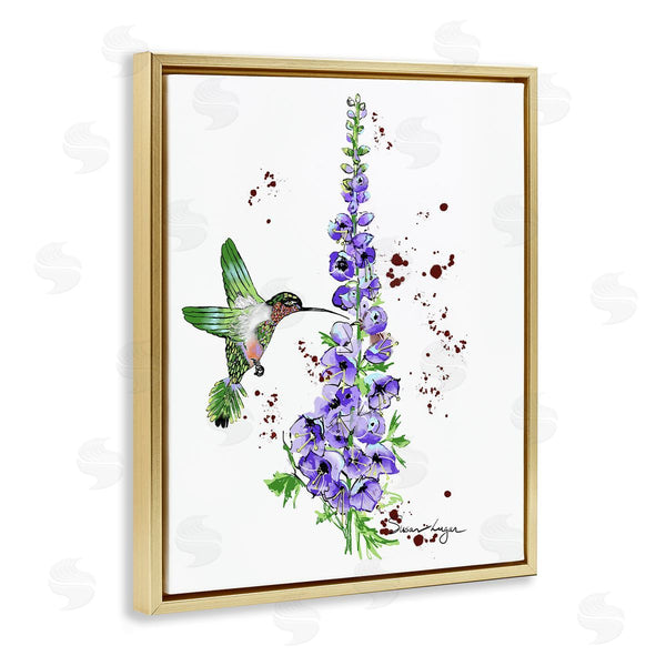 Stupell Industries Susan Lugar | Delphiniums And Hummingbird