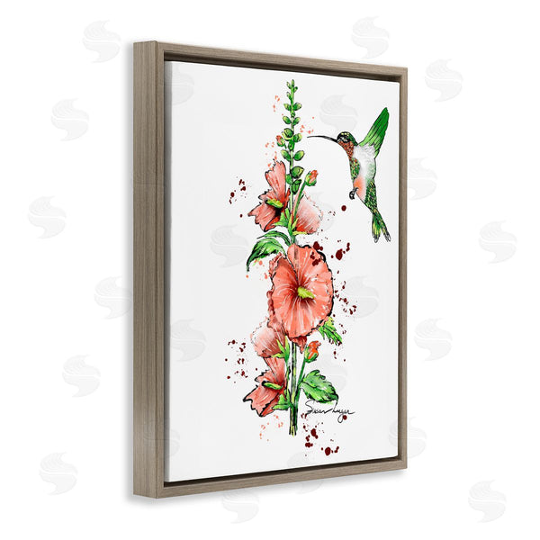 Stupell Industries Susan Lugar | Hummingbird And Hollyhock
