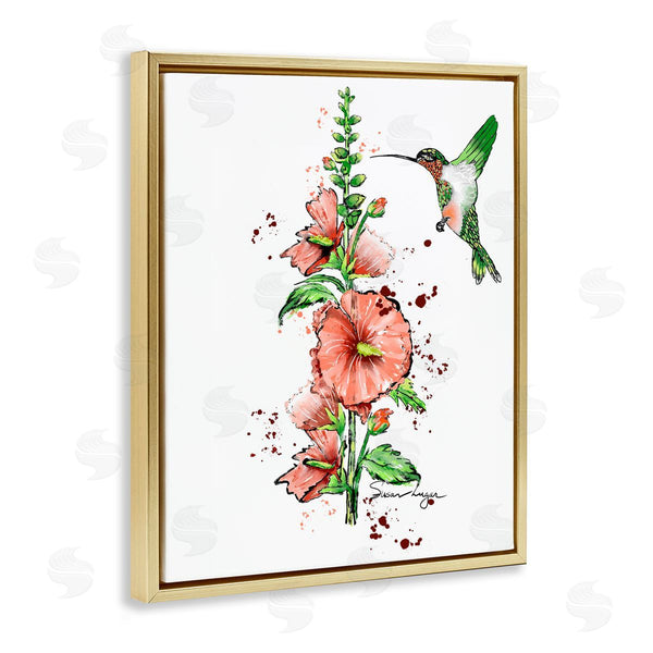 Stupell Industries Susan Lugar | Hummingbird And Hollyhock