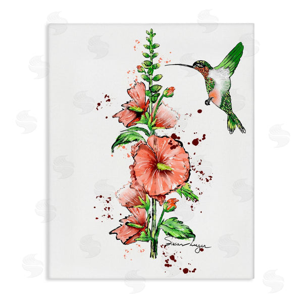 stupell industries Susan Lugar | Hummingbird And Hollyhock