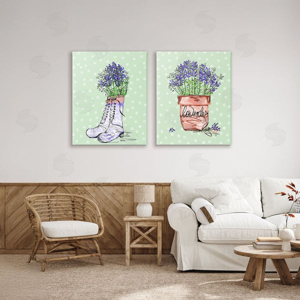 Stupell Industries Susan Lugar | Lavender Herbs Boots & Pot