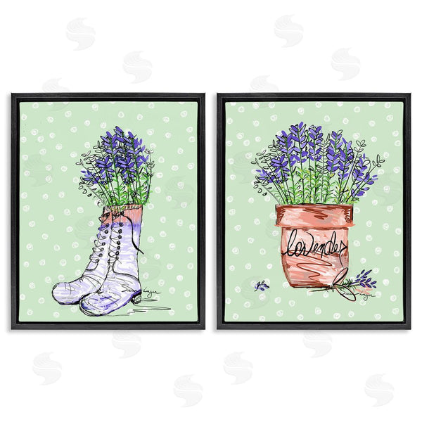 Stupell Industries Susan Lugar | Lavender Herbs Boots & Pot