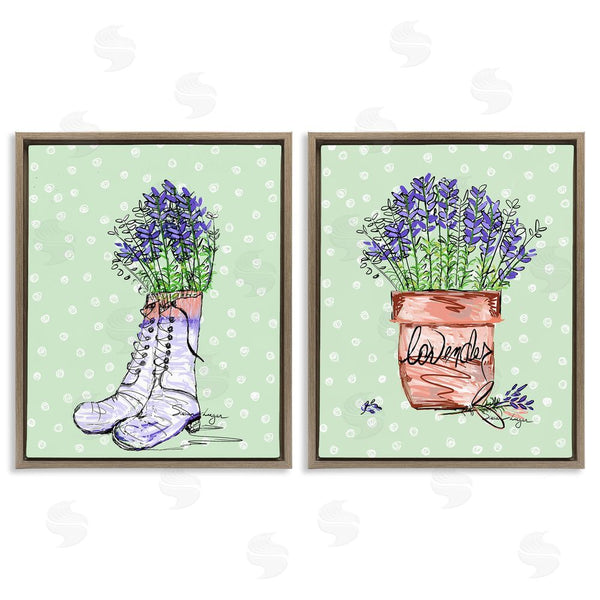 Stupell Industries Susan Lugar | Lavender Herbs Boots & Pot