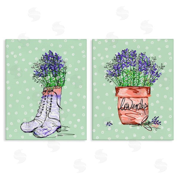 stupell industries Susan Lugar | Lavender Herbs Boots & Pot