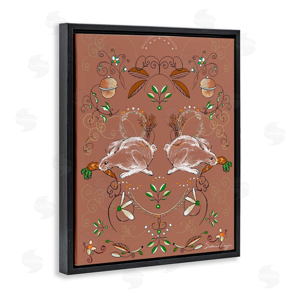 Stupell Industries Susan Lugar | Symmetrical Woodland Folk Bunnies