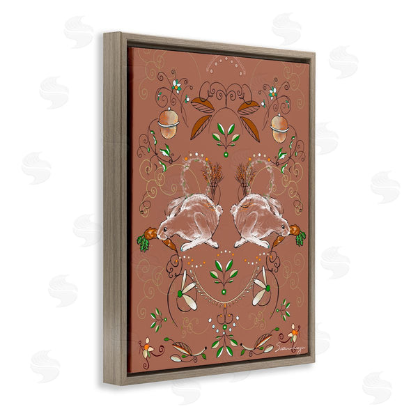 Stupell Industries Susan Lugar | Symmetrical Woodland Folk Bunnies