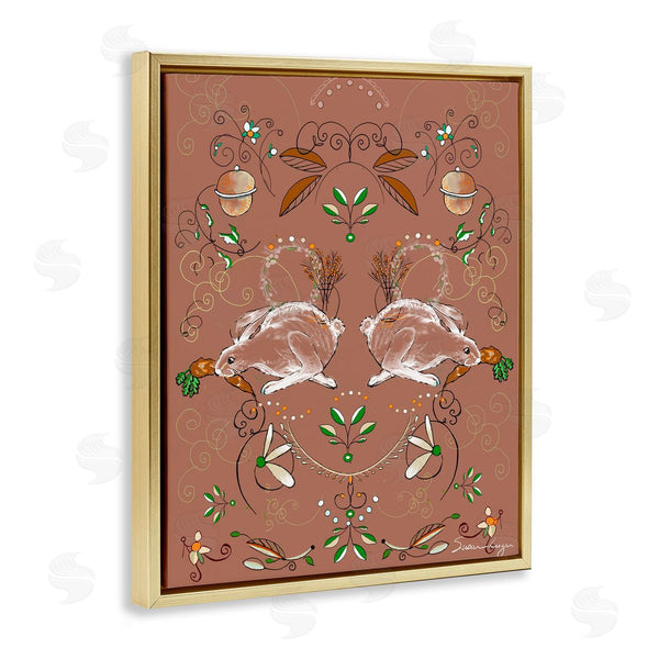 Stupell Industries Susan Lugar | Symmetrical Woodland Folk Bunnies