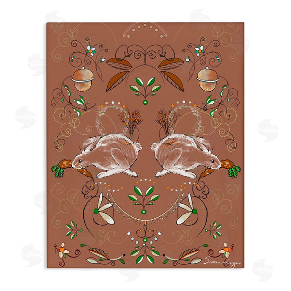 stupell industries Susan Lugar | Symmetrical Woodland Folk Bunnies