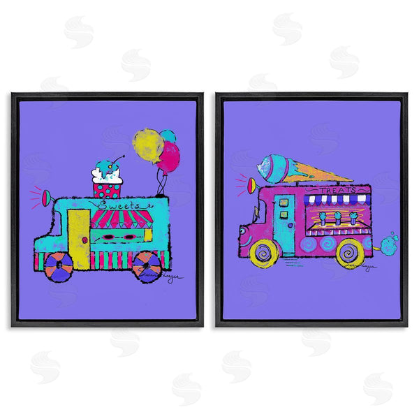Stupell Industries Susan Lugar | Vibrant Summer Ice Cream Trucks