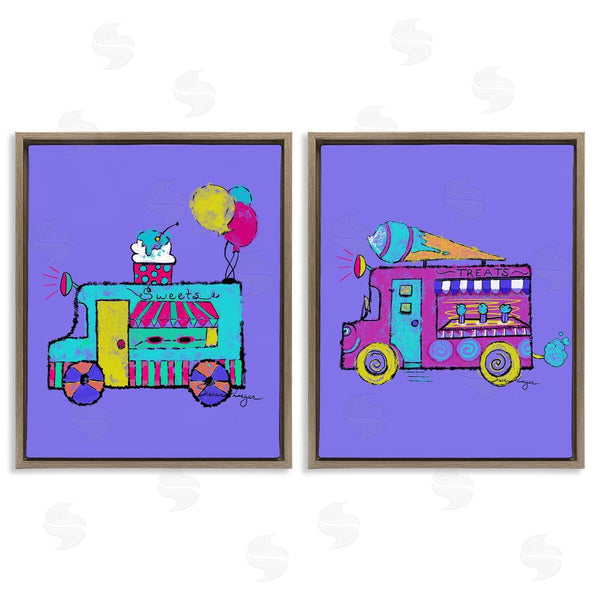 Stupell Industries Susan Lugar | Vibrant Summer Ice Cream Trucks